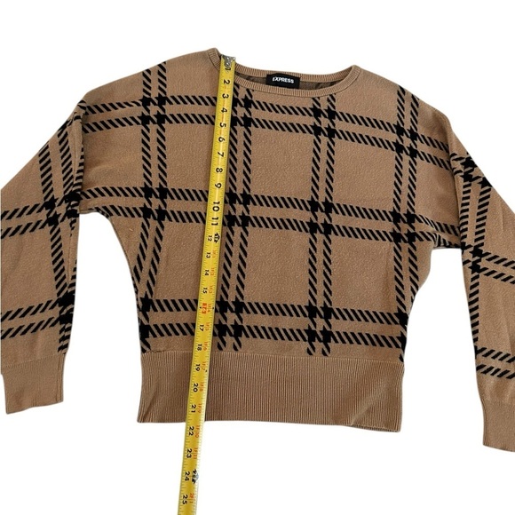 Express Women's Size SP Sweater Top Long Sleeve Striped Brown/black - Picture 12 of 16